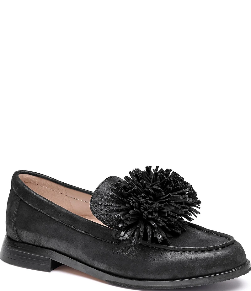Johnston & Murphy Women's Gillian Pom Pom Suede Loafers