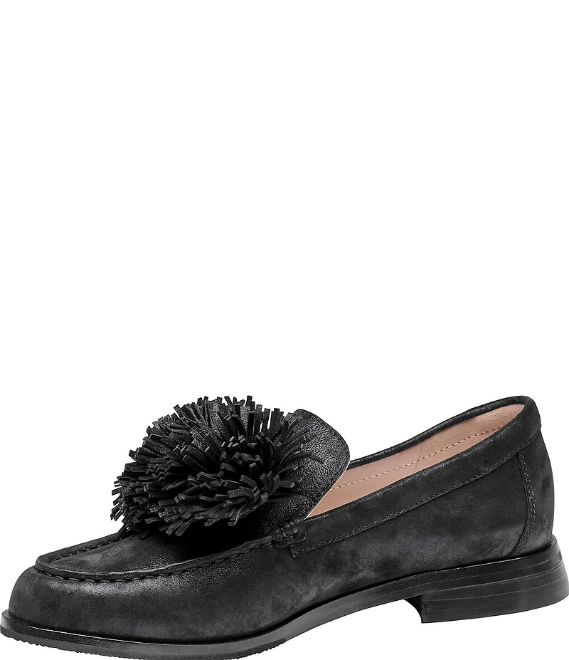 Johnston & Murphy Women's Gillian Pom Pom Suede Loafers