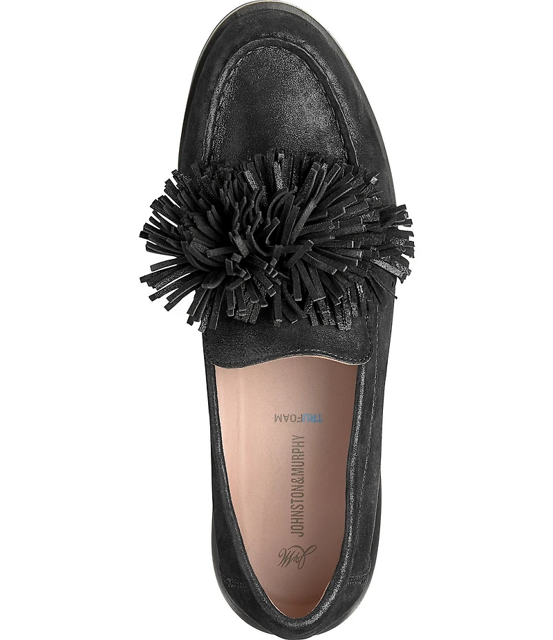 Johnston & Murphy Women's Gillian Pom Pom Suede Loafers