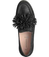 Johnston & Murphy Women's Gillian Pom Pom Suede Loafers