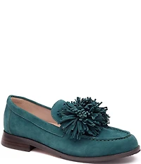 Johnston & Murphy Women's Gillian Pom Pom Suede Loafers