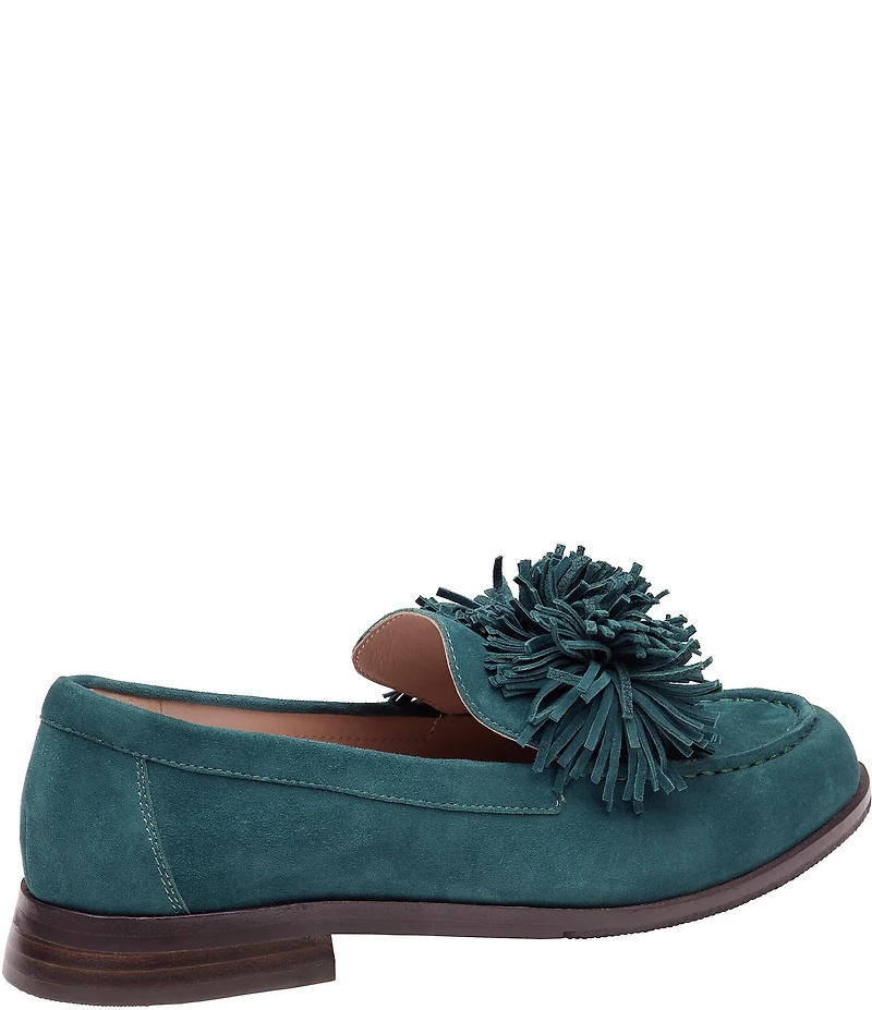 Johnston & Murphy Women's Gillian Pom Pom Suede Loafers