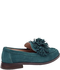 Johnston & Murphy Women's Gillian Pom Pom Suede Loafers