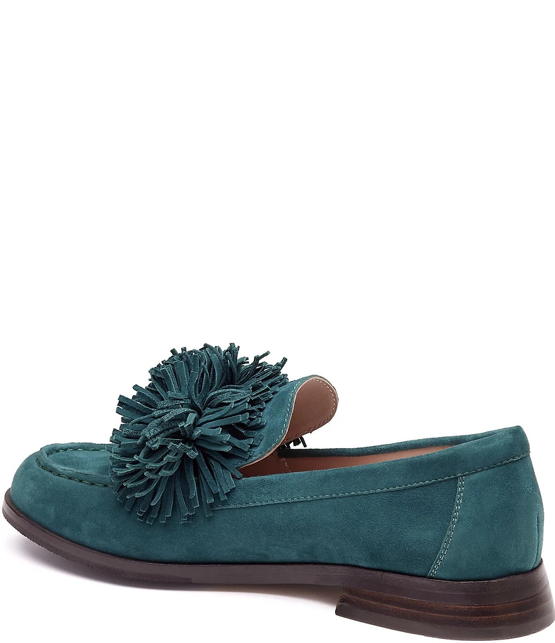 Johnston & Murphy Women's Gillian Pom Pom Suede Loafers