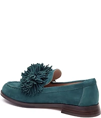 Johnston & Murphy Women's Gillian Pom Pom Suede Loafers