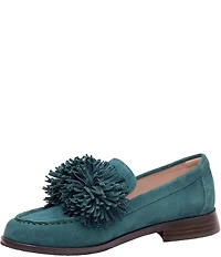 Johnston & Murphy Women's Gillian Pom Pom Suede Loafers