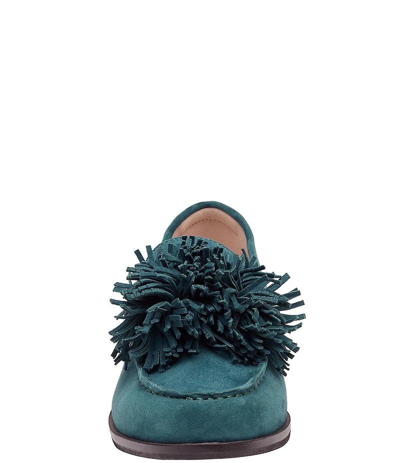 Johnston & Murphy Women's Gillian Pom Pom Suede Loafers