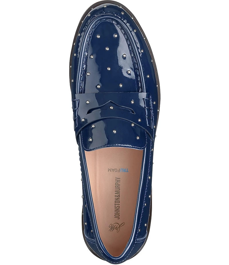Johnston & Murphy Women's Gillian Studded Patent Penny Loafers
