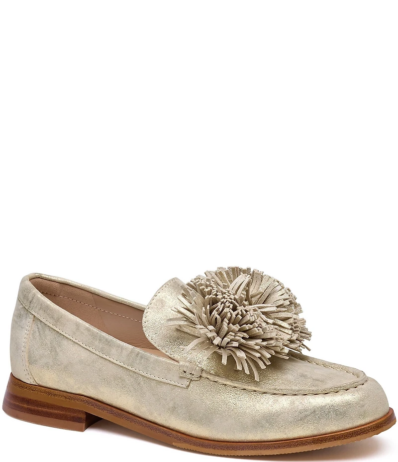 Johnston & Murphy Women's Gillian Suede Pom Pom Loafers