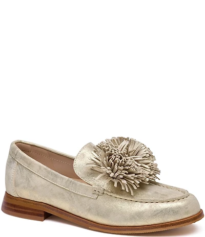 Johnston & Murphy Women's Gillian Suede Pom Pom Loafers