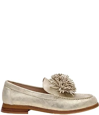 Johnston & Murphy Women's Gillian Suede Pom Pom Loafers