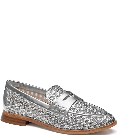 Johnston & Murphy Women's Gillian Woven Leather Penny Loafers