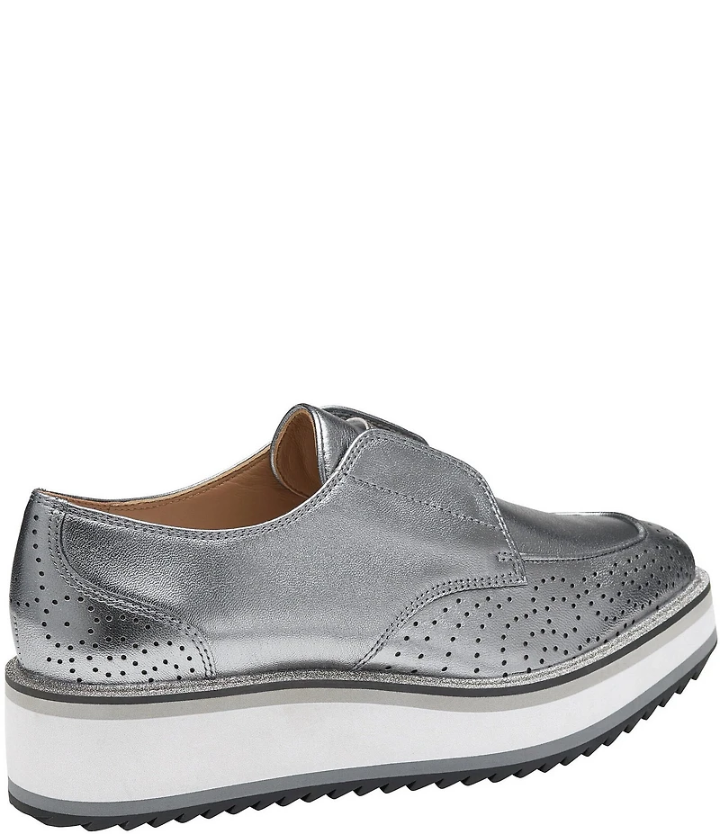 Johnston & Murphy Women's Gracelyn Leather Perforated Detail Platform Oxfords