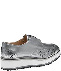 Johnston & Murphy Women's Gracelyn Leather Perforated Detail Platform Oxfords