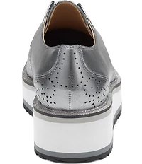 Johnston & Murphy Women's Gracelyn Leather Perforated Detail Platform Oxfords