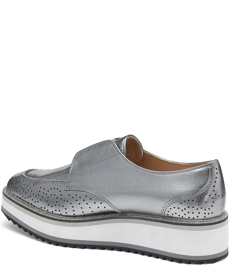 Johnston & Murphy Women's Gracelyn Leather Perforated Detail Platform Oxfords