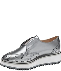 Johnston & Murphy Women's Gracelyn Leather Perforated Detail Platform Oxfords