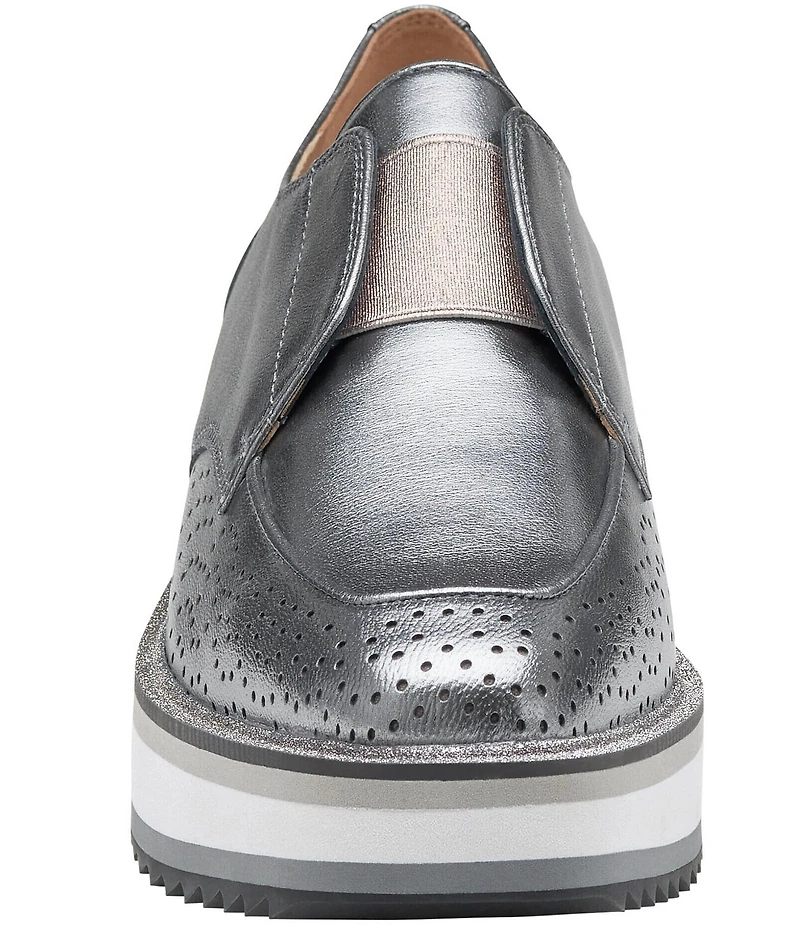 Johnston & Murphy Women's Gracelyn Leather Perforated Detail Platform Oxfords