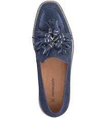 Johnston & Murphy Women's Gracelyn Tassel Leather Platform Wedge Loafers