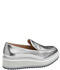 Johnston & Murphy Women's Gracelyn Leather Venetian Platform Wedge Loafers