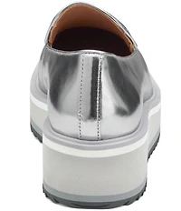 Johnston & Murphy Women's Gracelyn Leather Venetian Platform Wedge Loafers