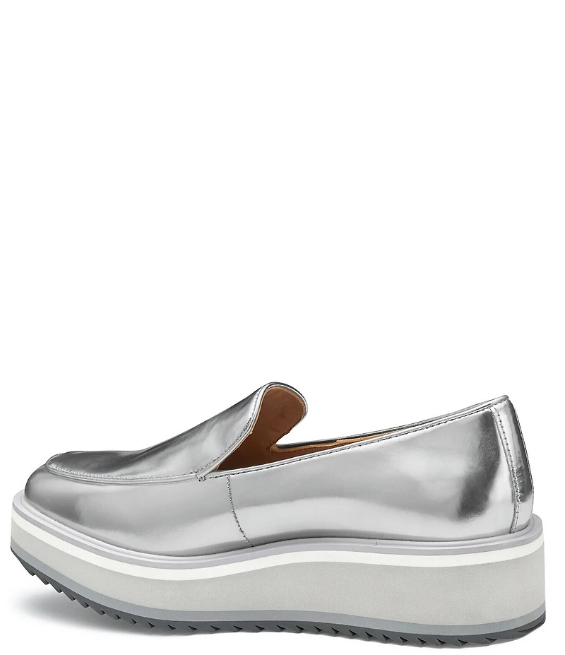 Johnston & Murphy Women's Gracelyn Leather Venetian Platform Wedge Loafers