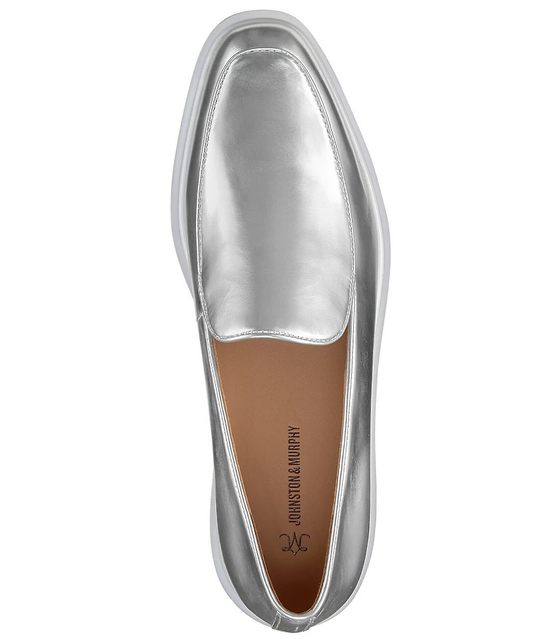 Johnston & Murphy Women's Gracelyn Leather Venetian Platform Wedge Loafers