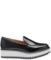 Johnston & Murphy Women's Gracelyn Leather Venetian Platform Wedge Loafers