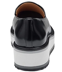 Johnston & Murphy Women's Gracelyn Leather Venetian Platform Wedge Loafers