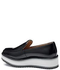 Johnston & Murphy Women's Gracelyn Leather Venetian Platform Wedge Loafers