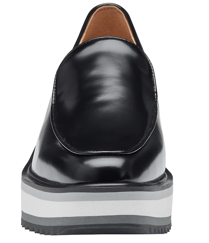 Johnston & Murphy Women's Gracelyn Leather Venetian Platform Wedge Loafers