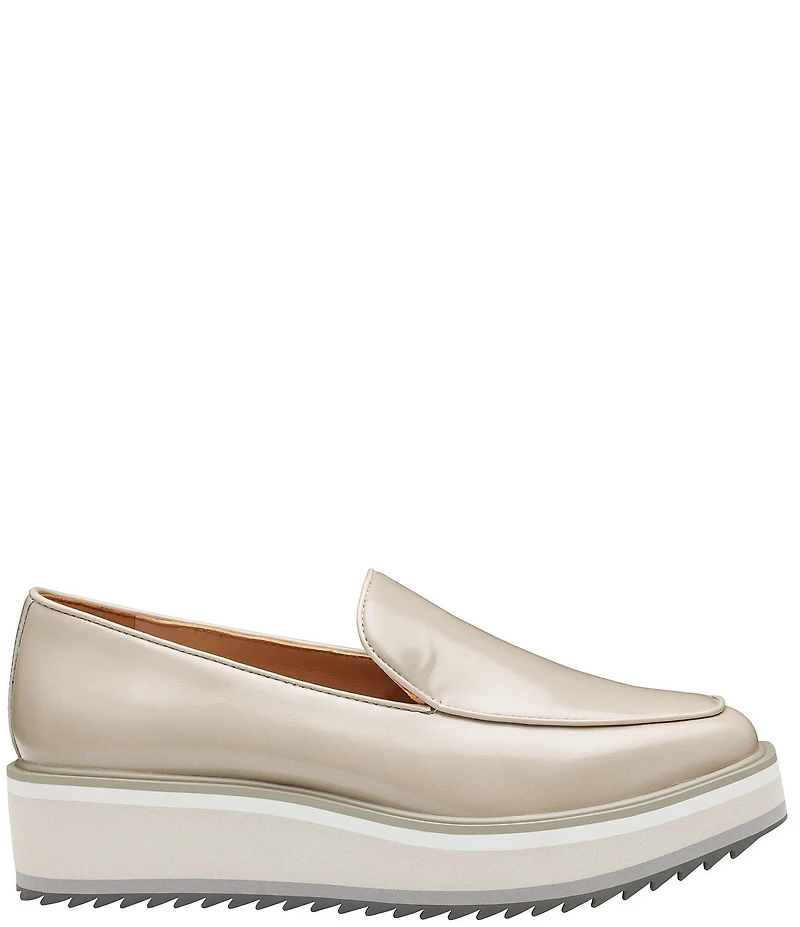Johnston & Murphy Women's Gracelyn Leather Venetian Platform Wedge Loafers