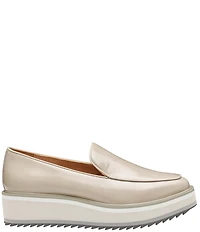 Johnston & Murphy Women's Gracelyn Leather Venetian Platform Wedge Loafers