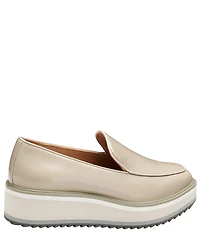 Johnston & Murphy Women's Gracelyn Leather Venetian Platform Wedge Loafers