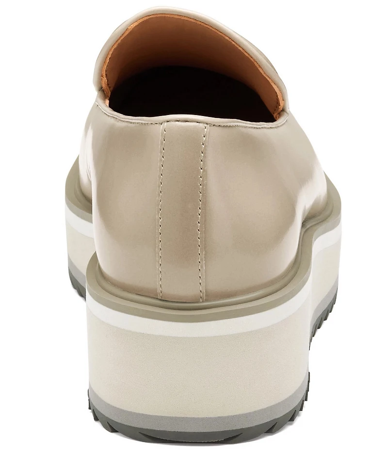 Johnston & Murphy Women's Gracelyn Leather Venetian Platform Wedge Loafers