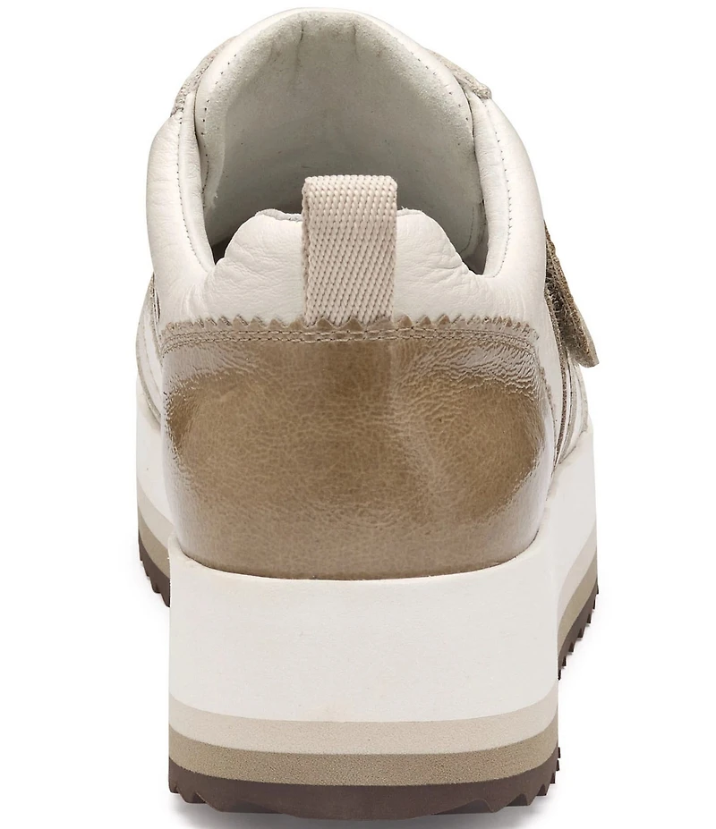 Johnston & Murphy Women's Gracie Leather and Patent Double Strap Platform Sneakers