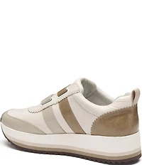 Johnston & Murphy Women's Gracie Leather and Patent Double Strap Platform Sneakers