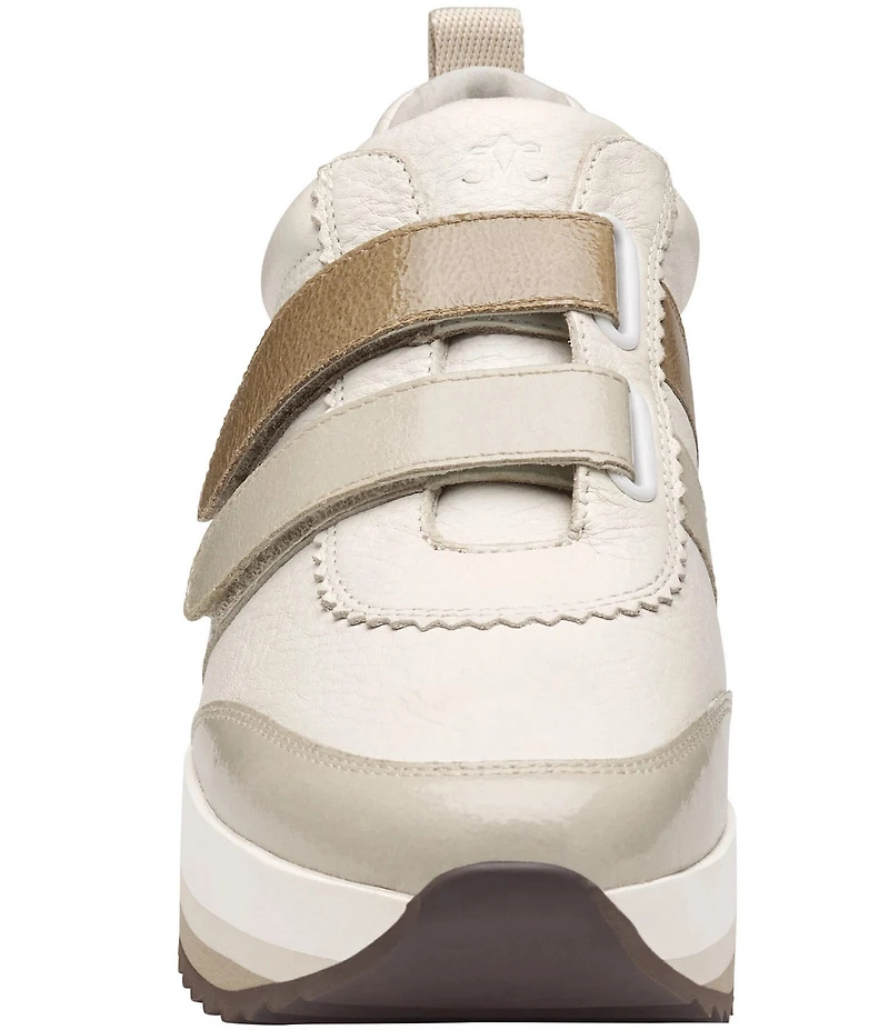 Johnston & Murphy Women's Gracie Leather and Patent Double Strap Platform Sneakers