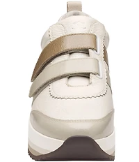 Johnston & Murphy Women's Gracie Leather and Patent Double Strap Platform Sneakers