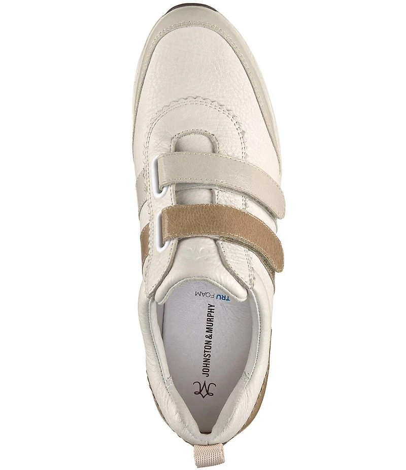 Johnston & Murphy Women's Gracie Leather and Patent Double Strap Platform Sneakers