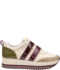 Johnston & Murphy Women's Gracie Leather and Patent Double Strap Platform Sneakers
