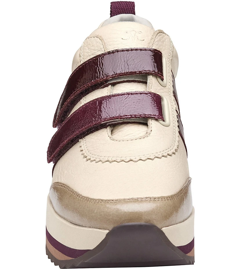 Johnston & Murphy Women's Gracie Leather and Patent Double Strap Platform Sneakers
