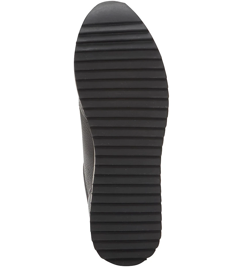 Johnston & Murphy Women's Gracie Leather and Patent Side-Zip Lace Up Platform Sneakers