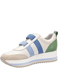Johnston & Murphy Women's Gracie Leather and Suede Double Strap Platform Sneakers
