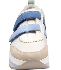 Johnston & Murphy Women's Gracie Leather and Suede Double Strap Platform Sneakers