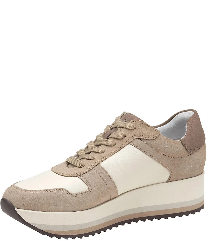 Johnston & Murphy Women's Gracie Leather Platform Sneakers