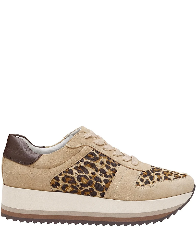 Johnston & Murphy Women's Gracie Leopard Print Calf Hair Suede Sneakers