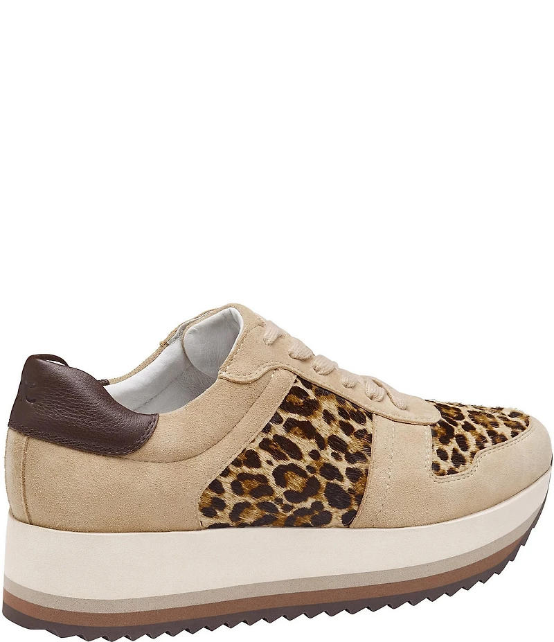 Johnston & Murphy Women's Gracie Leopard Print Calf Hair Suede Sneakers