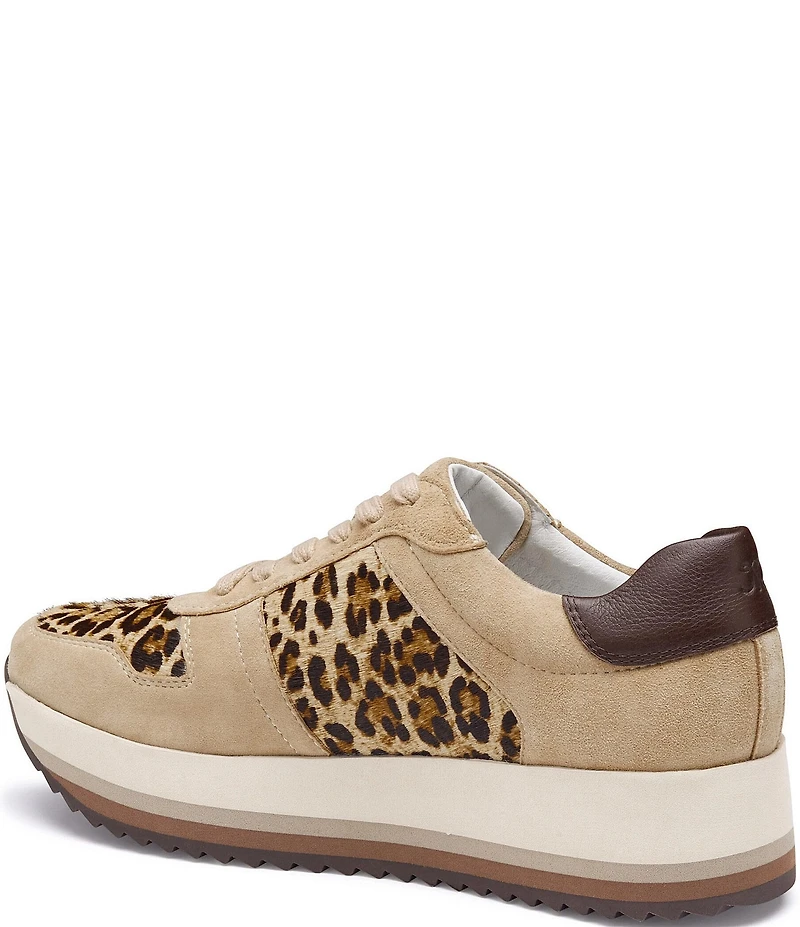 Johnston & Murphy Women's Gracie Leopard Print Calf Hair Suede Sneakers