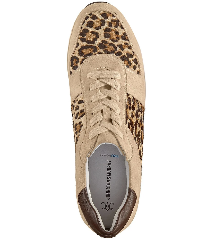 Johnston & Murphy Women's Gracie Leopard Print Calf Hair Suede Sneakers